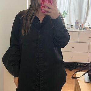 Nasty Gal Black Button Down Shirt
